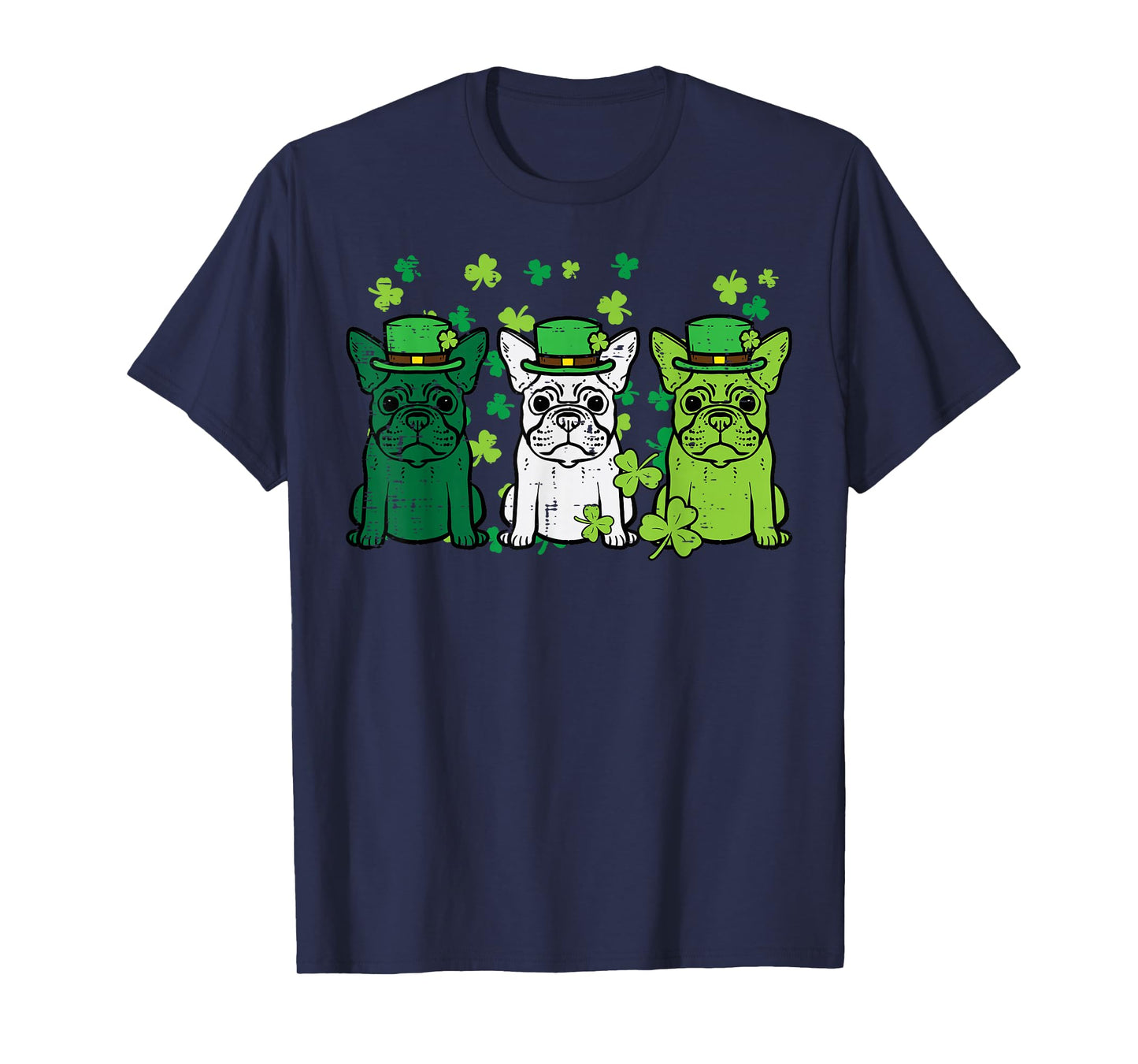St Patricks Day French Bulldogs Dog Frenchie Men Women Kids T-Shirt