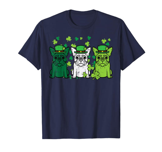 St Patricks Day French Bulldogs Dog Frenchie Men Women Kids T-Shirt