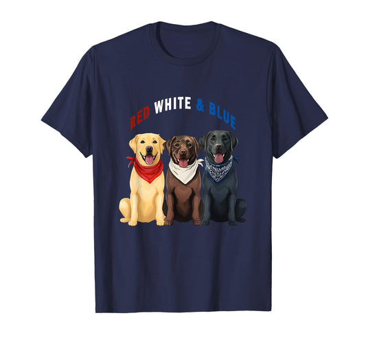 Labrador Retriever Red White And Blue T-Shirt