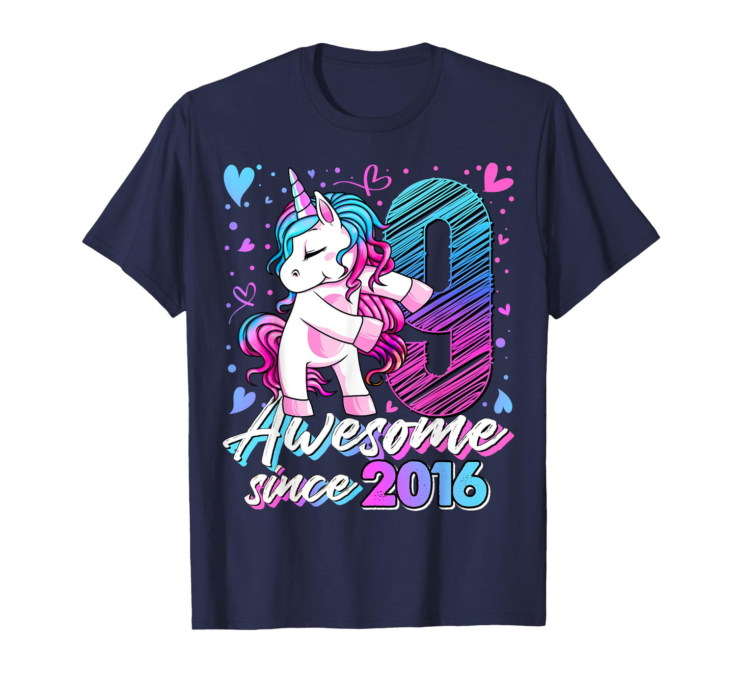9 Year Old Unicorn Gifts For Girls 9th Birthday Girl Party T-Shirt