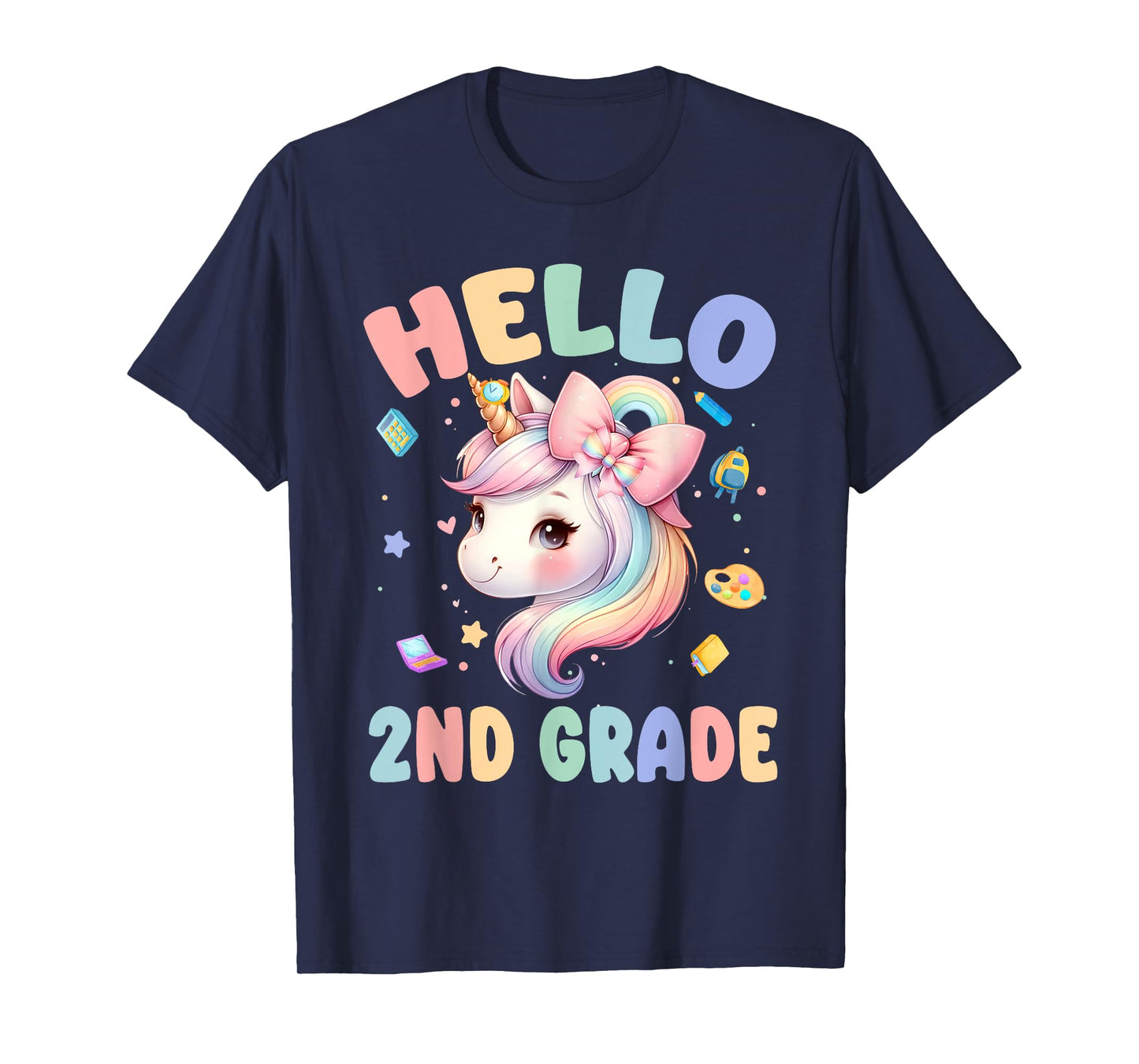 Hello 2nd Grade First Day Of School Unicorn Teacher Girl T-Shirt