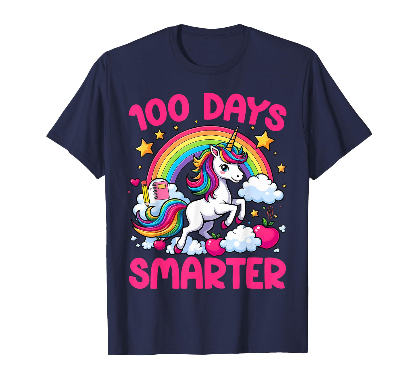 100 Days Of School Smarter Unicorn Teacher Girls 100th Days T-Shirt