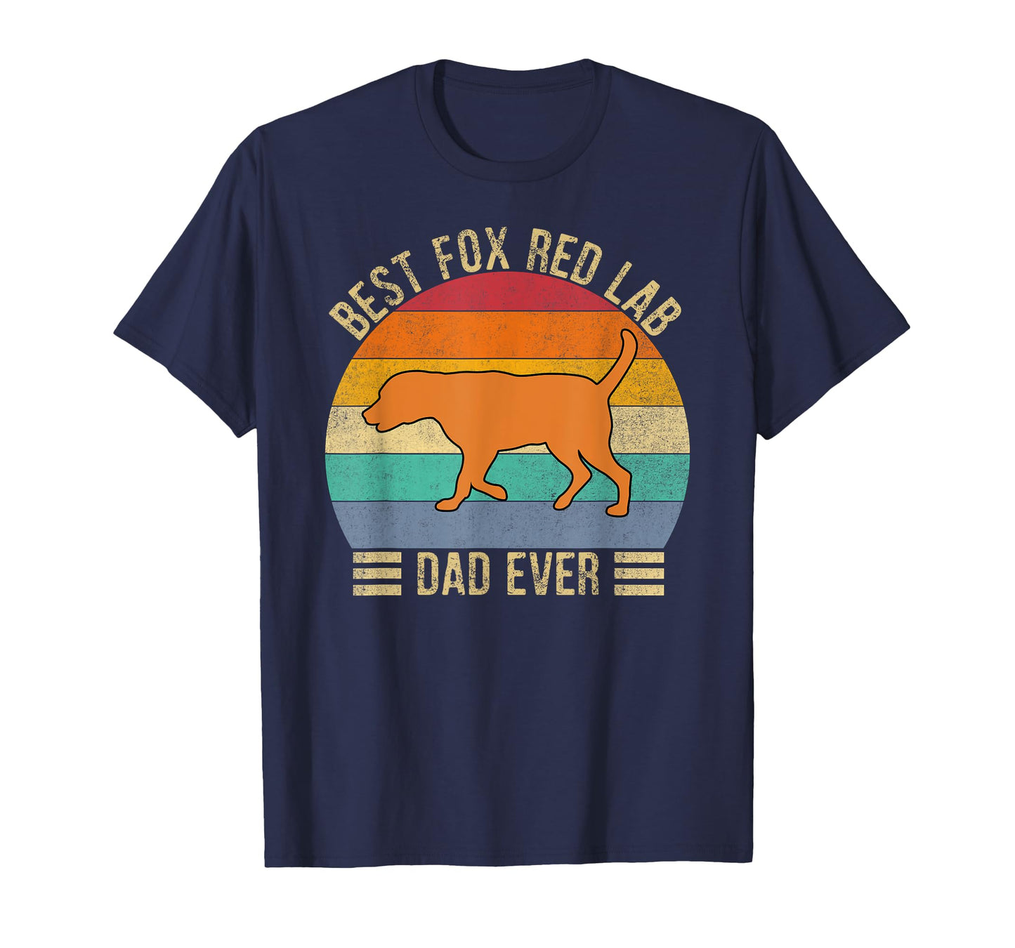 Best Fox Red Lab Dad Ever Labrador Retriever Vintage Retro T-Shirt