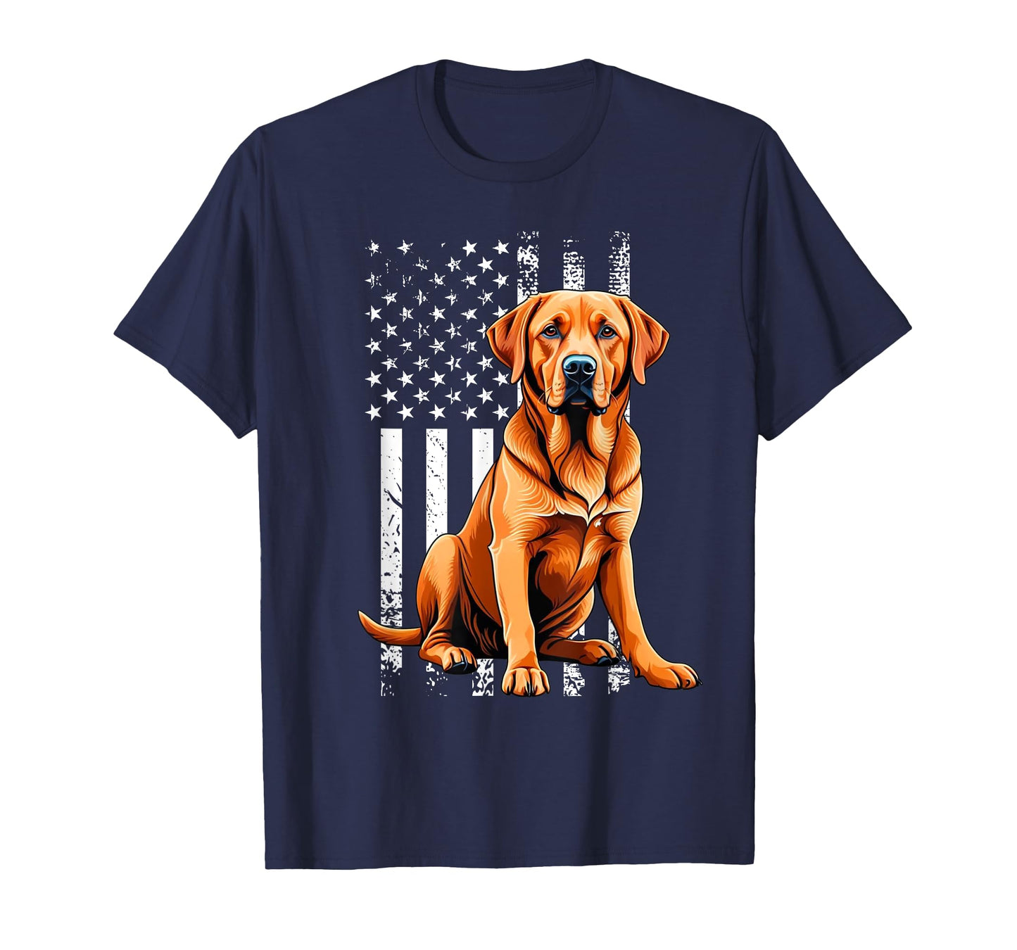Fox Red Labrador Owner Dog USA Flag T-Shirt