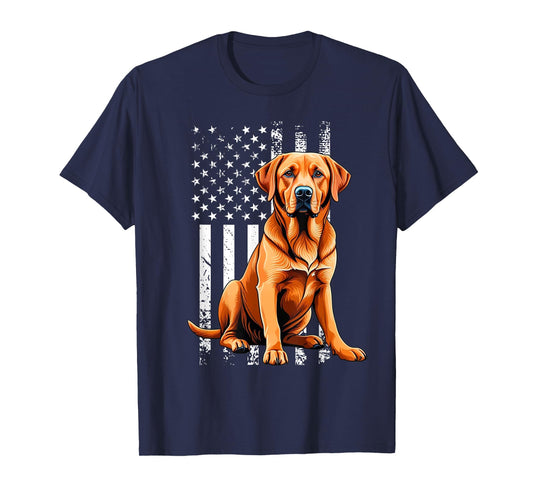 Fox Red Labrador Owner Dog USA Flag T-Shirt