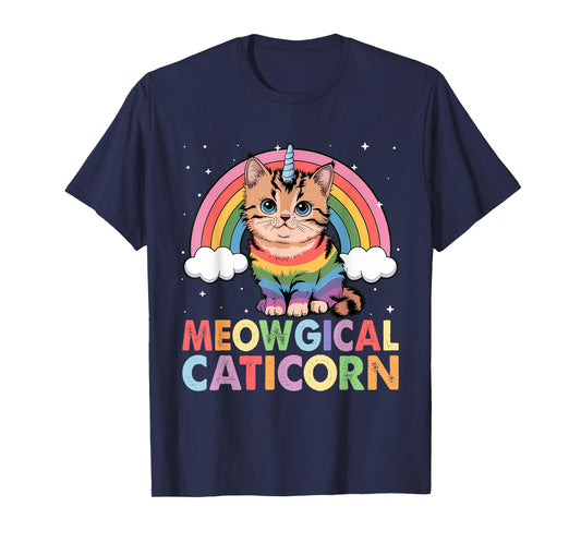 Meowgical Caticorn Cat Unicorn Girls Women Kittycorn T-Shirt