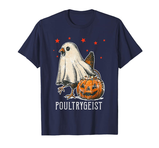Poultrygeist Chicken Ghost Pumpkin Costume Halloween T-Shirt
