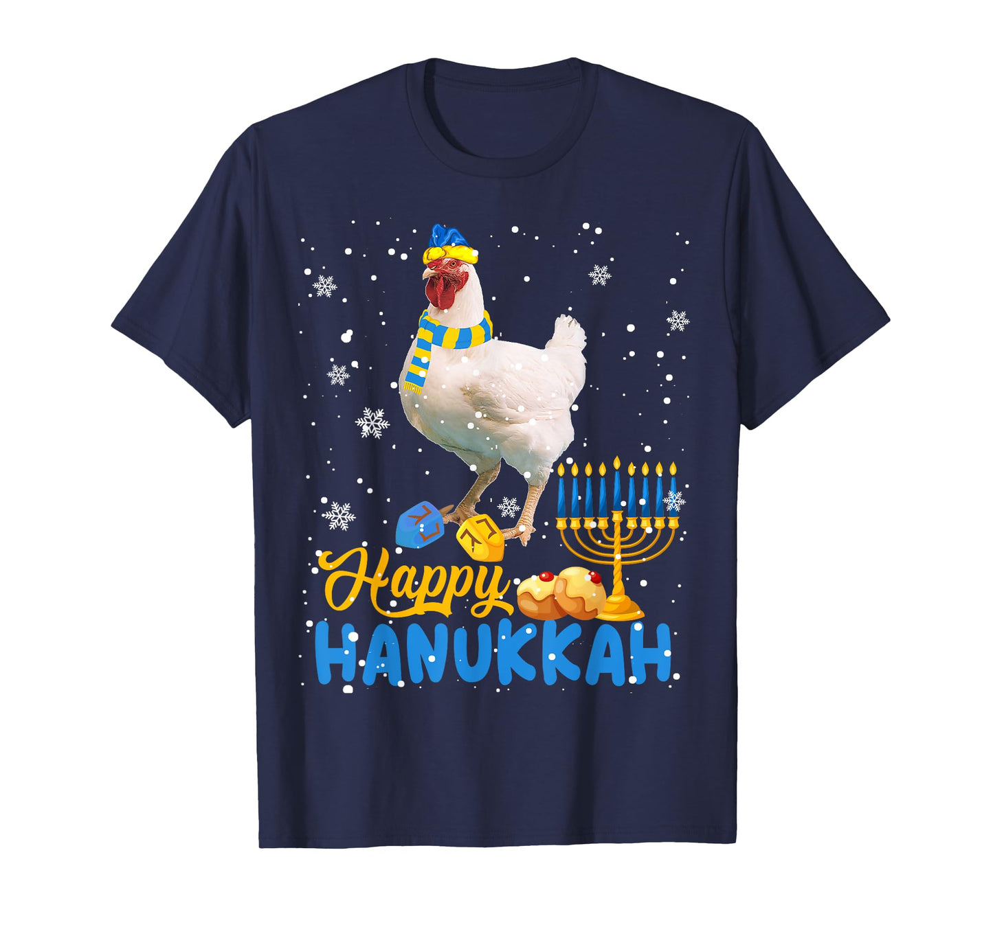 Happy Hanukkah Cute Hanukkah Chicken Menorah Jewish Proud T-Shirt