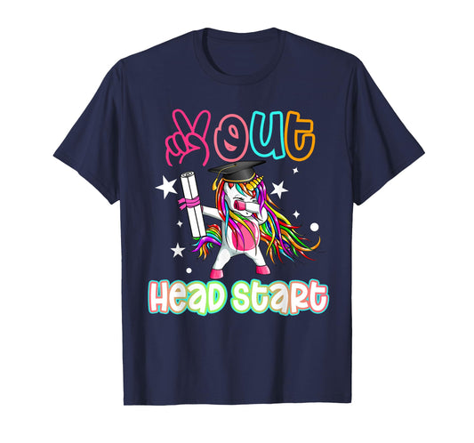 Peace out Headstart Dabbing Unicorn Last Day Of School Kids T-Shirt
