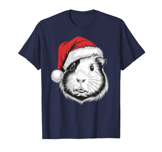 Joyful Guinea pig Santa on Guinea pig Christmas T-Shirt