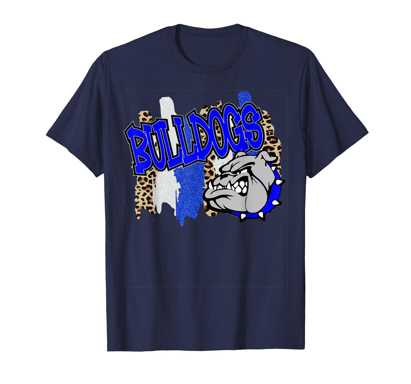 Bulldogs Swash Blue White School Spirit T-Shirt