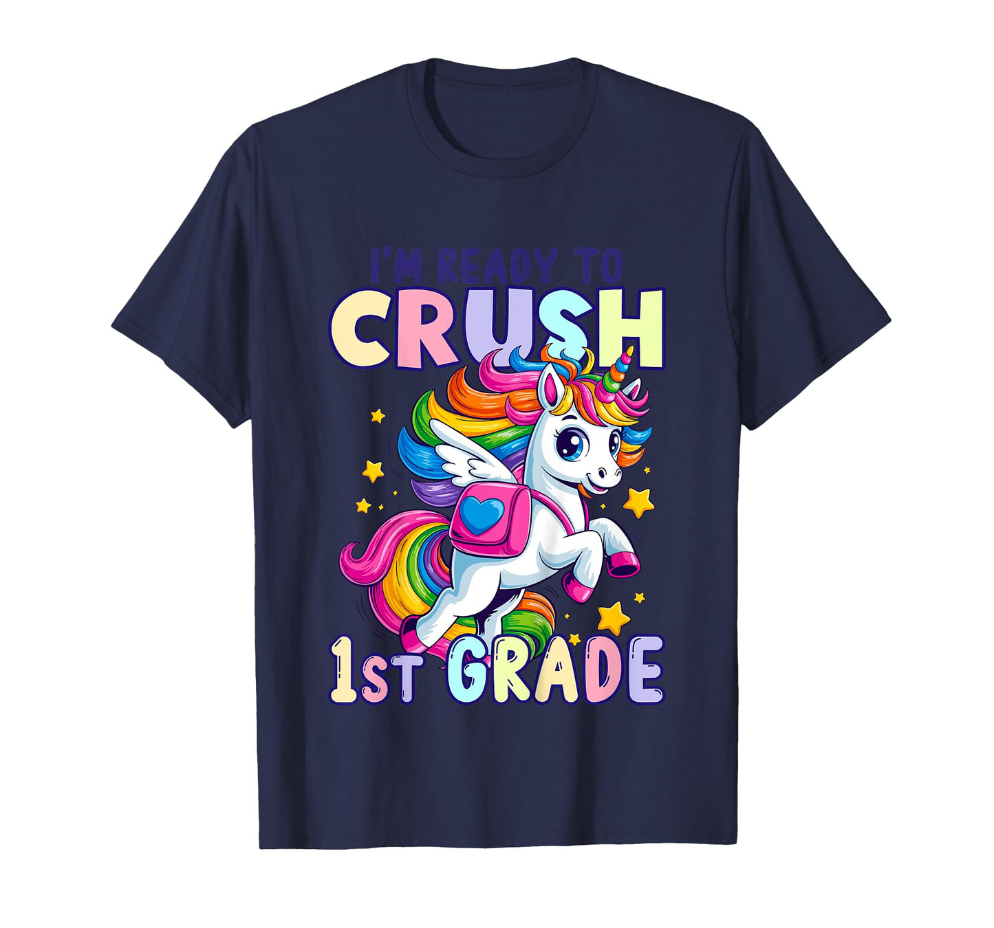 Crush First 1st Grade Unicorn Girls Kids Back To School T-Shirt