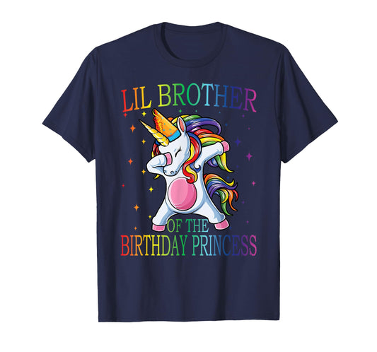 Lil Brother Of The Birthday Princess Unicorn T-Shirt