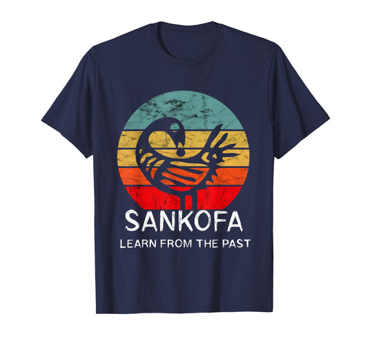 Sankofa Retro Vintage Learn From The Past African Bird T-Shirt