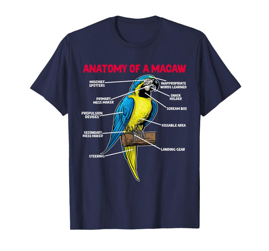 Anatomy Of A Macaw Owner Macaw Parrot Lover T-Shirt