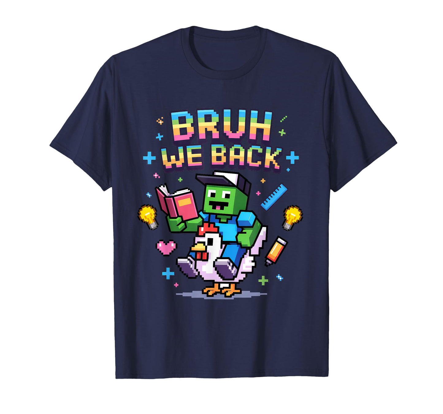 Bruh We Back to School Pixel Art Family Matching Shirt Kids T-Shirt
