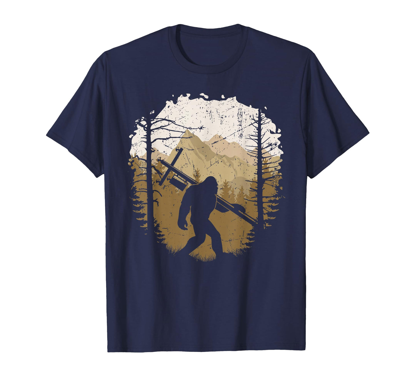 Funny Bigfoot Lineman Power Electrician Sasquatch Lineworker T-Shirt