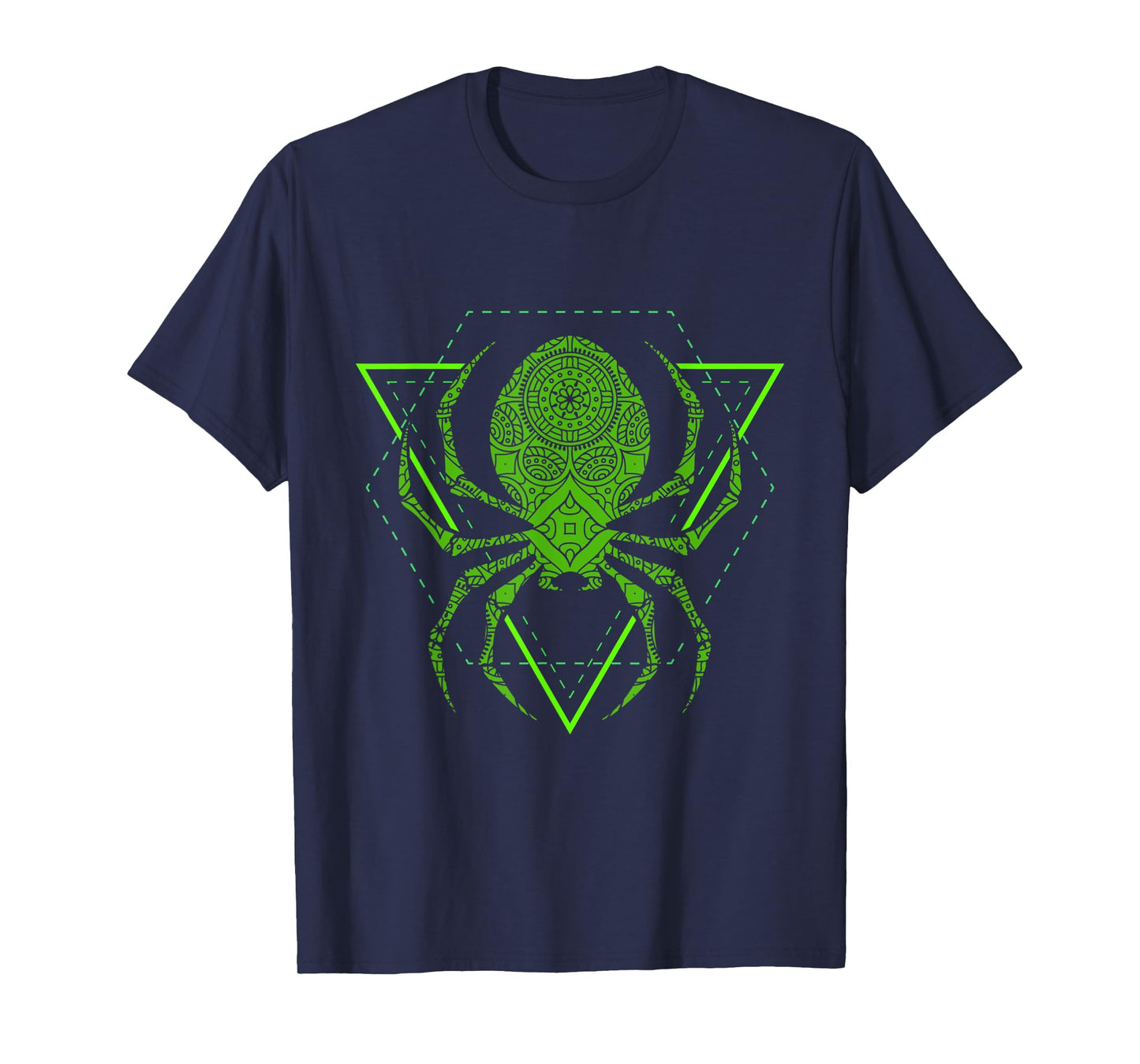Sacred Geometry Halloween Spider Tribal Tattoo Mandala T-Shirt