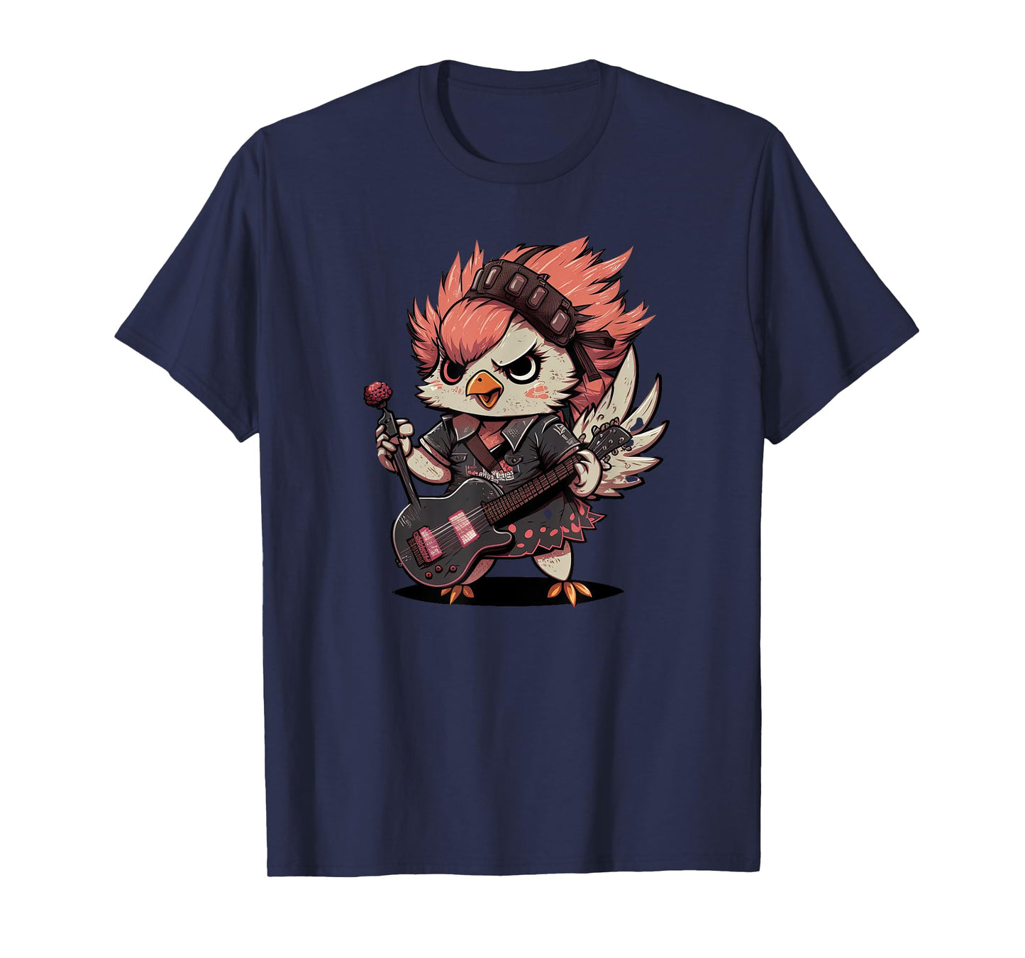 Chicken Cool Rock and roll Rocker Punk Guitar T-Shirt