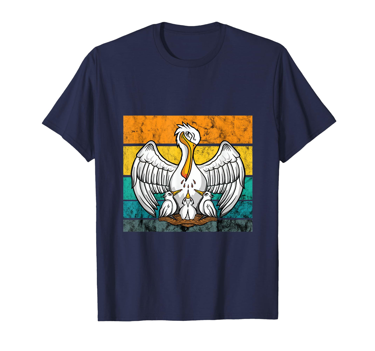 Pelican Bird Vintage Retro Pelican Chick Hatch Tropical Bird T-Shirt
