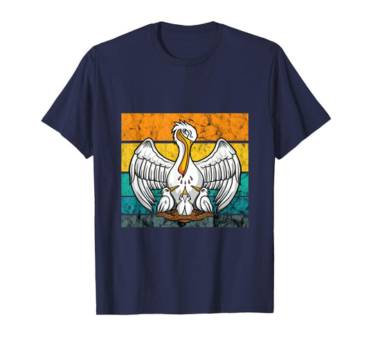 Pelican Bird Vintage Retro Pelican Chick Hatch Tropical Bird T-Shirt