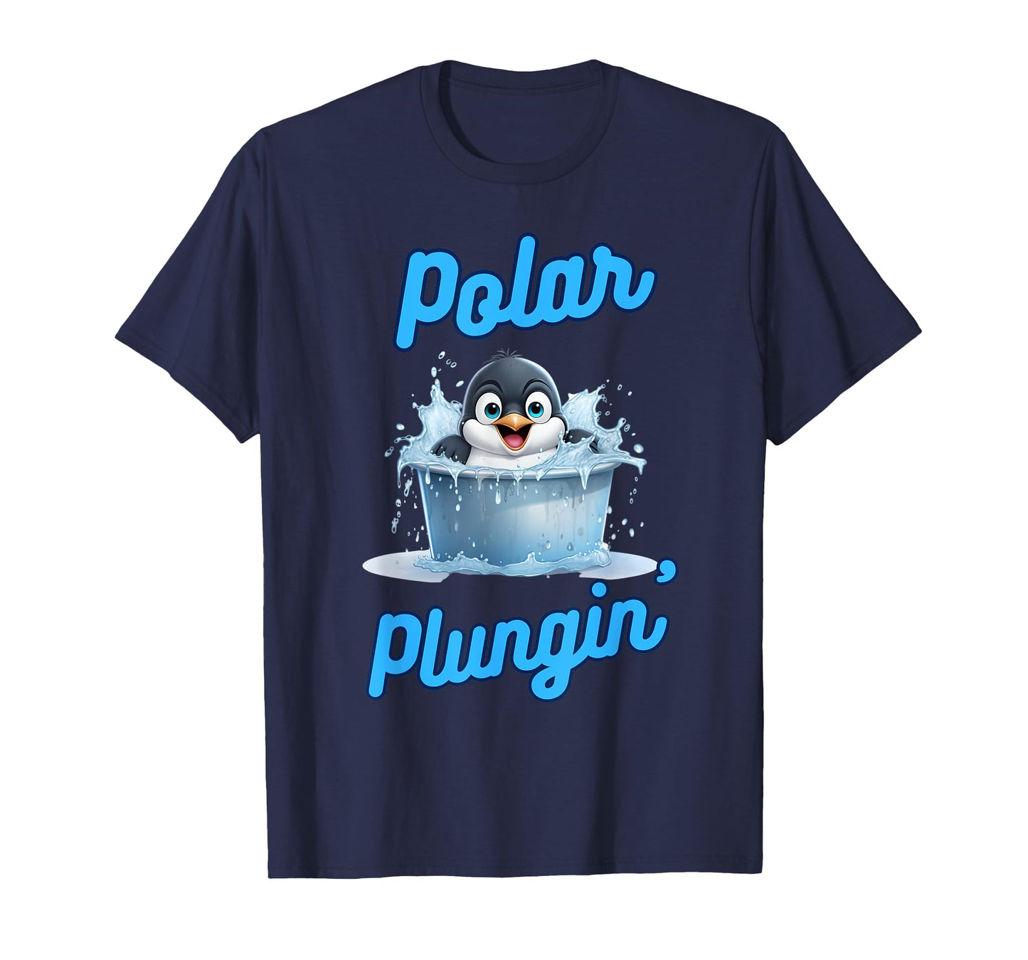 Polar Plungin Penguin Ice Bath Addict Cold Plunge T-Shirt