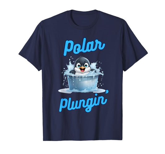 Polar Plungin Penguin Ice Bath Addict Cold Plunge T-Shirt