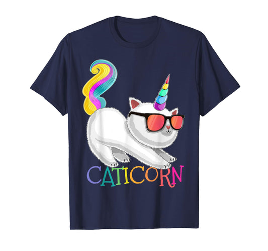 Caticorn Rainbow Unicorn Cat Shirt Girls Unicorn Cat Gift T-Shirt