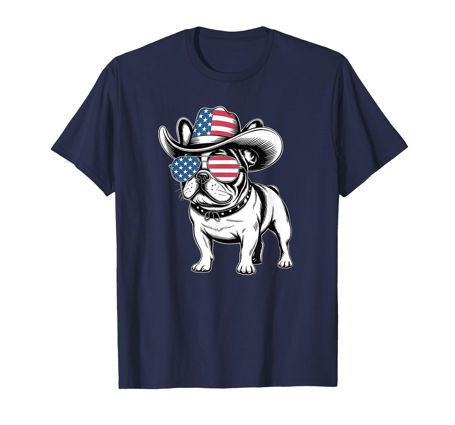 French Bulldog American Flag 4th of July Frenchie T-Shirt