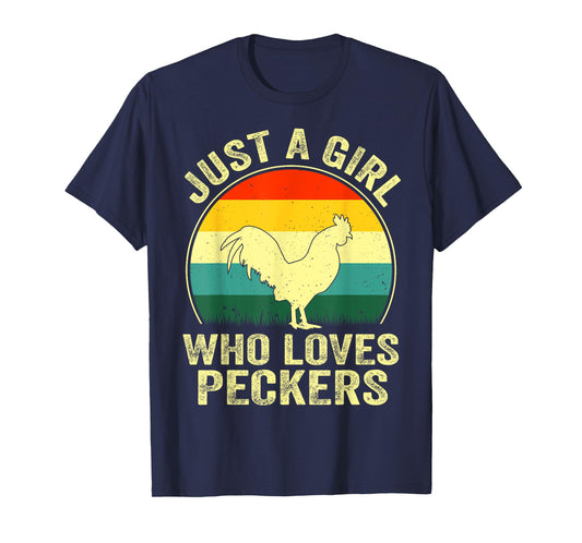 Funny Chicken Owner Farmer Girl Vintage Retro Chicken Lover T-Shirt