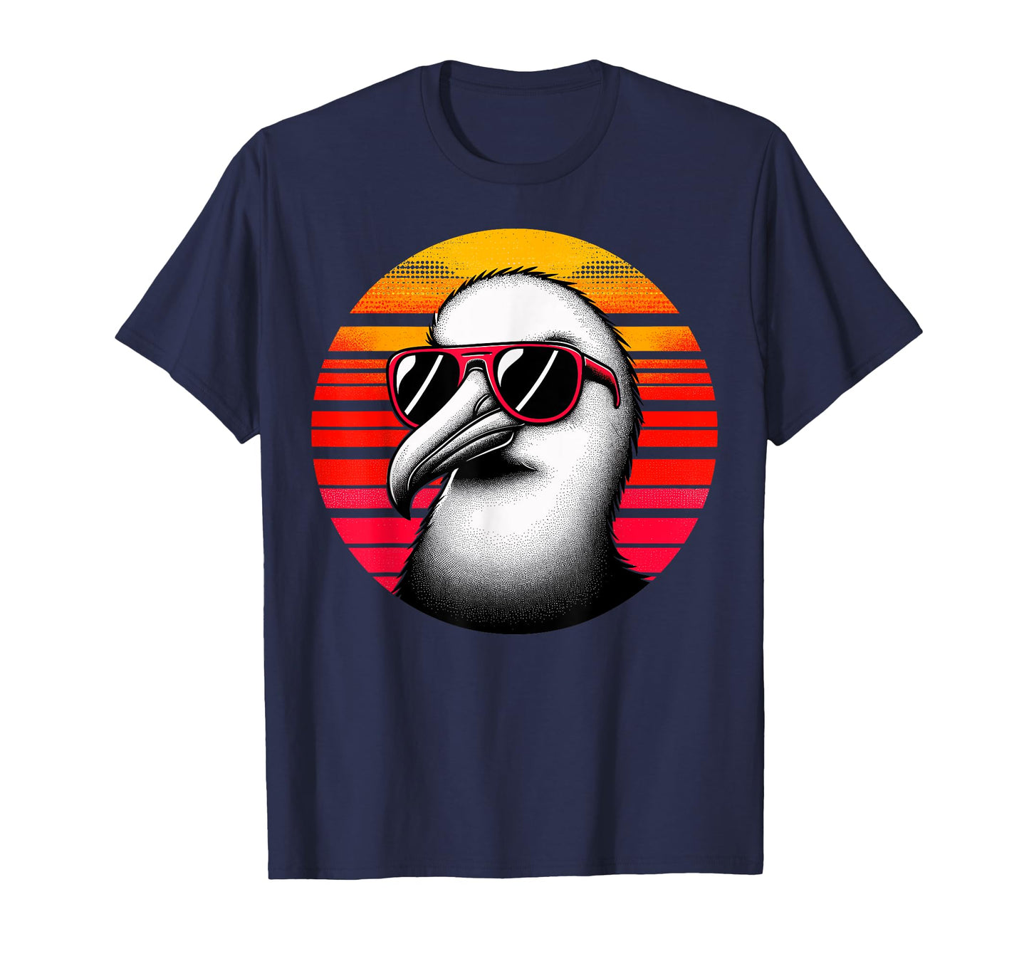Albatross Bird Sunglasses Sunset Retro Style Vintage 70s T-Shirt