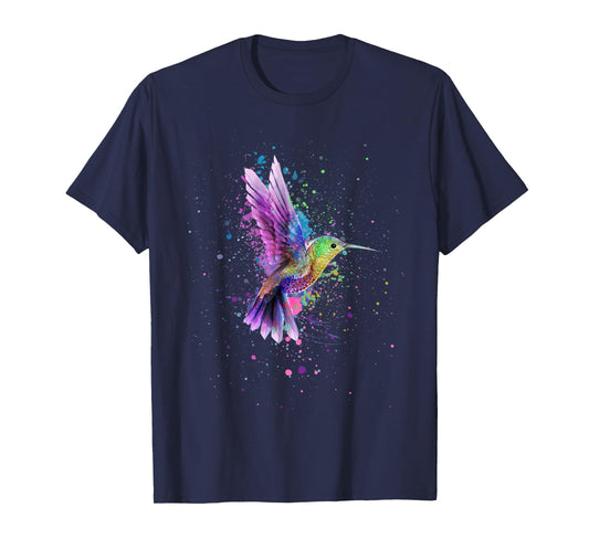 Hummingbird Watercolor Art Design T-Shirt