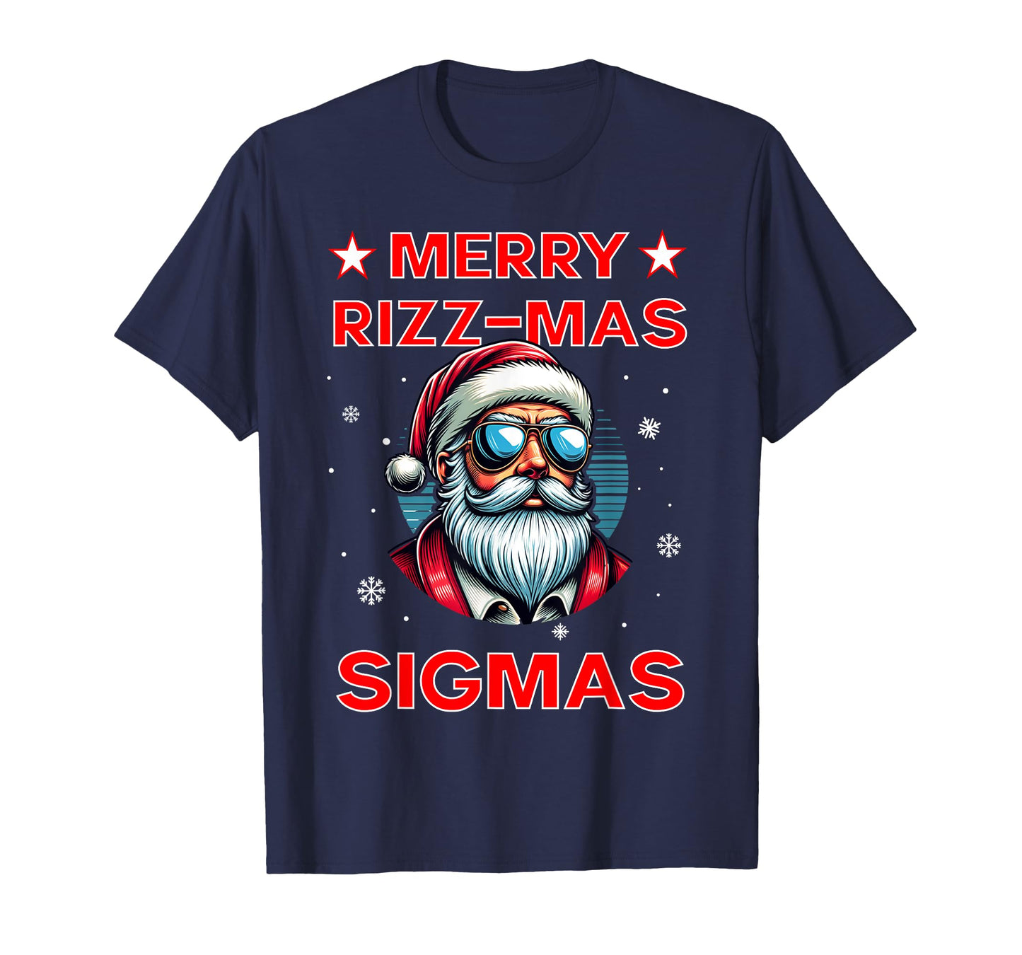 Merry Rizz Mas Sigmas Funny Middle School Alpha Christmas T-Shirt