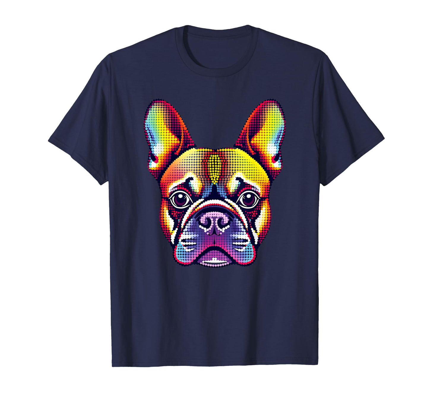 Colorful Dot Art French Bulldog Graphic for Teachers & Kids T-Shirt