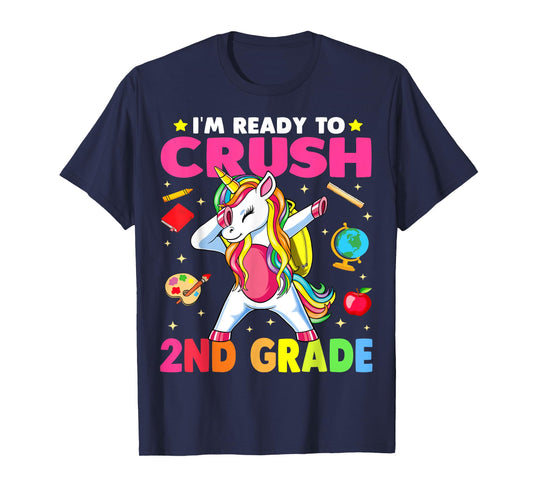 Crush 2nd Grade Dabbing Unicorn Back to School Girls Gift T-Shirt