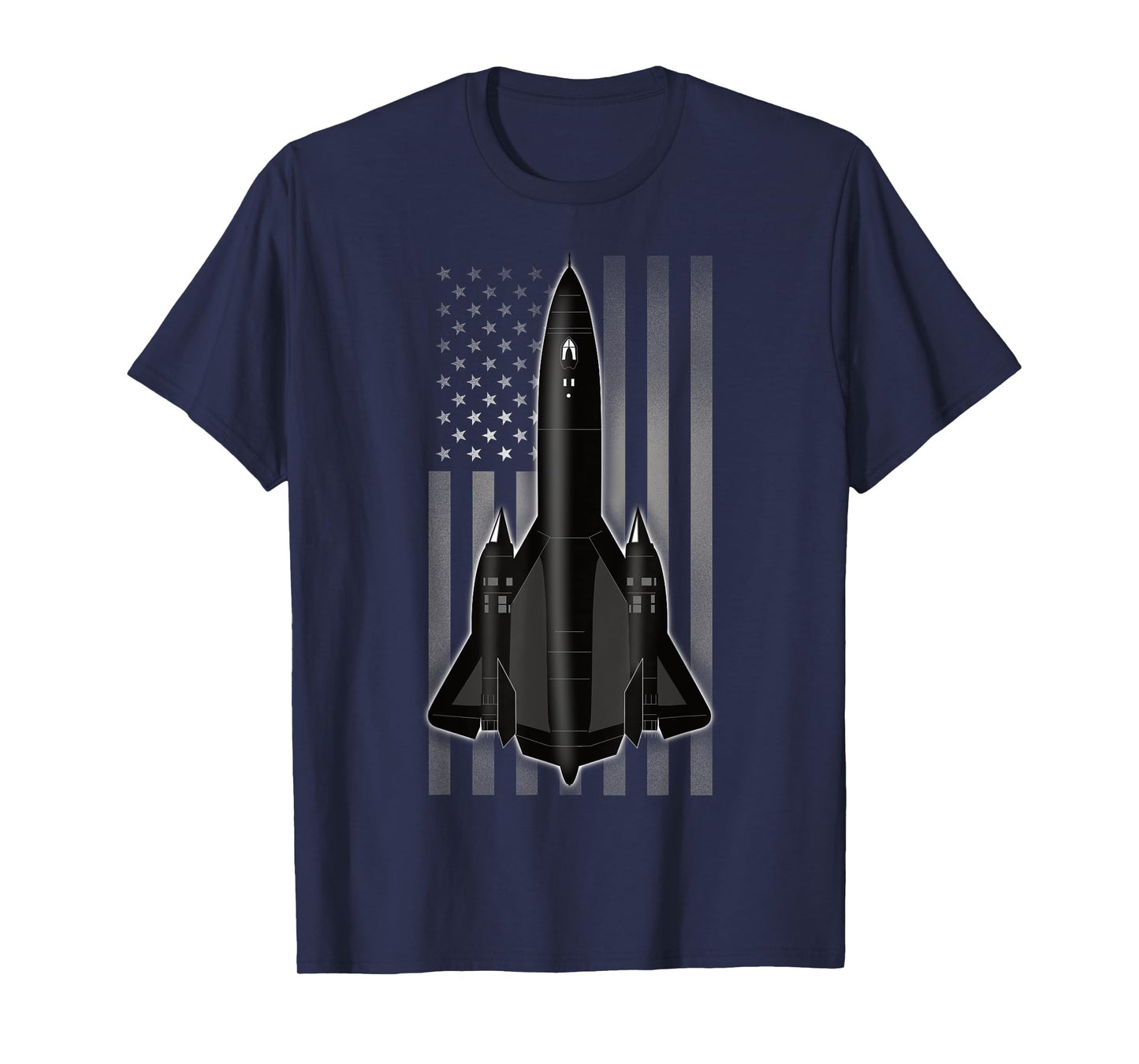 SR-71 Blackbird and American Flag T-Shirt
