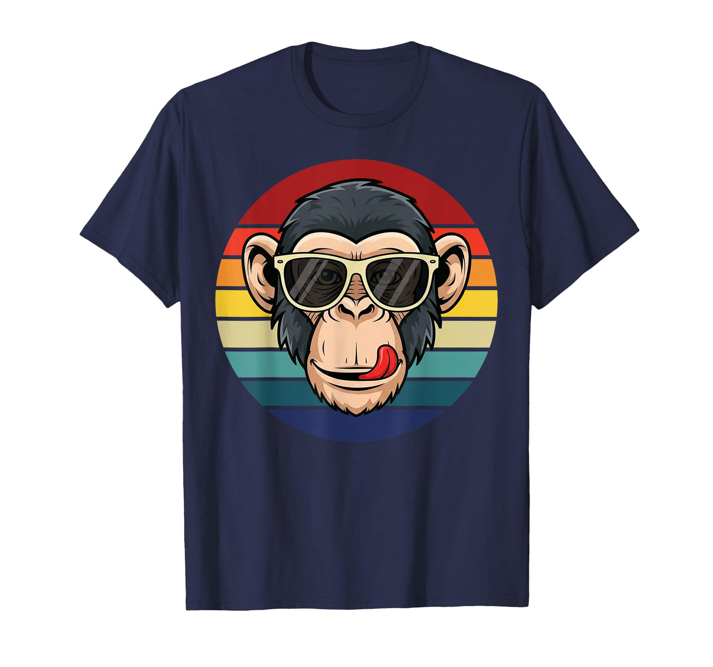 Funny Monkey Cartoon Retro Sunset for Men Women Kids Girls T-Shirt