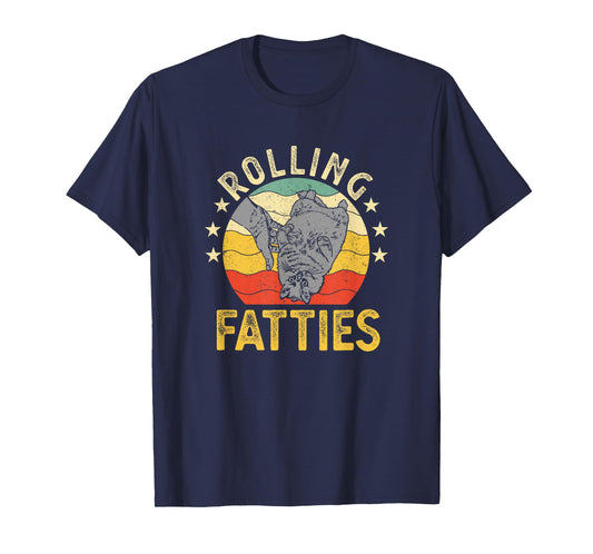 Vintage Rolling Fatties Cat Retro Kitty Kitten Meow Lover T-Shirt for Men Women