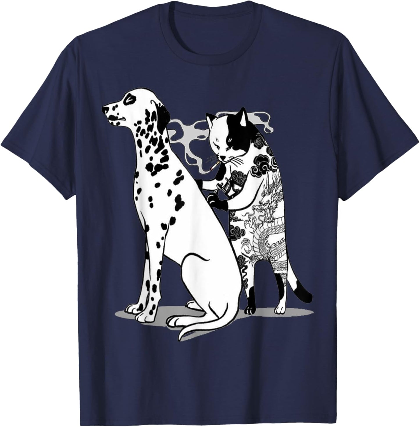 Funny Cat and dog Shirt Tattoo Artist Cat Drawing Tattoos T-Shirt