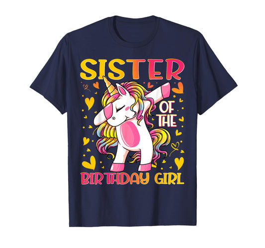 Sister of the Birthday Girl Dabbing Unicorn Sister Gifts T-Shirt