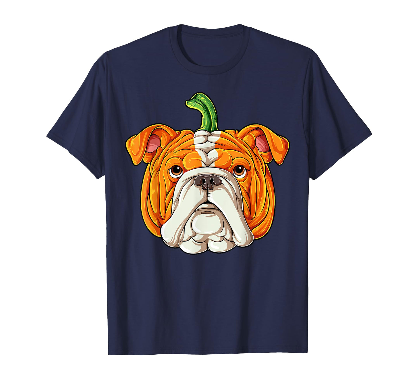English Bulldog Pumpkin Halloween Thanksgiving Men Women Dog T-Shirt