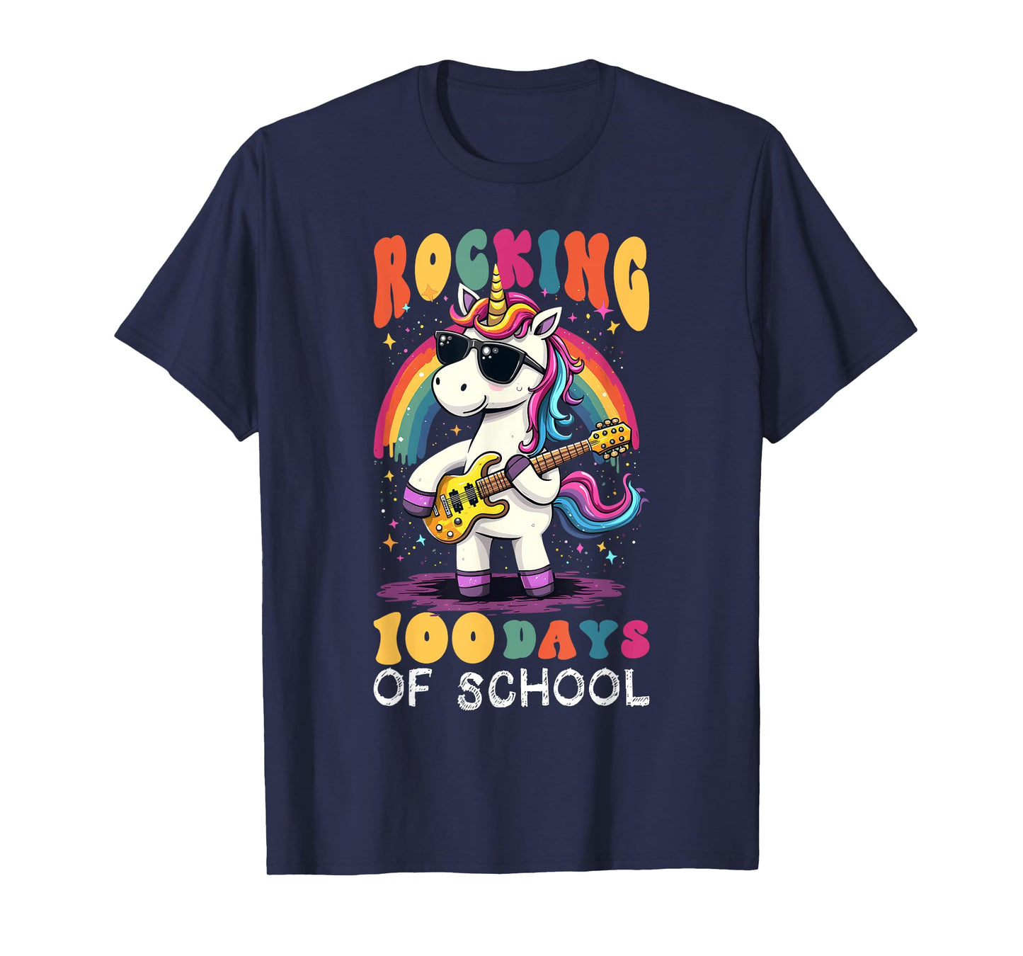 I rocked 100 days of school Unicorn 100 Magical Days Teacher T-Shirt