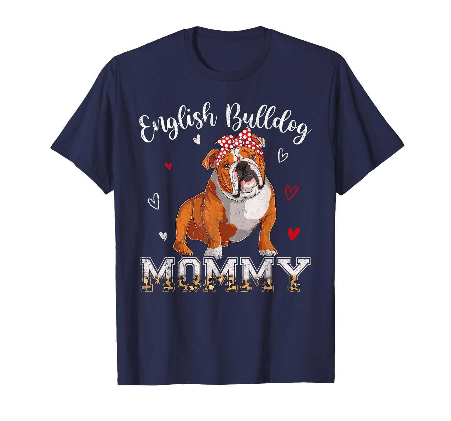 Dog Mommy Headband Heart English Bulldog Lover Mothers Day T-Shirt