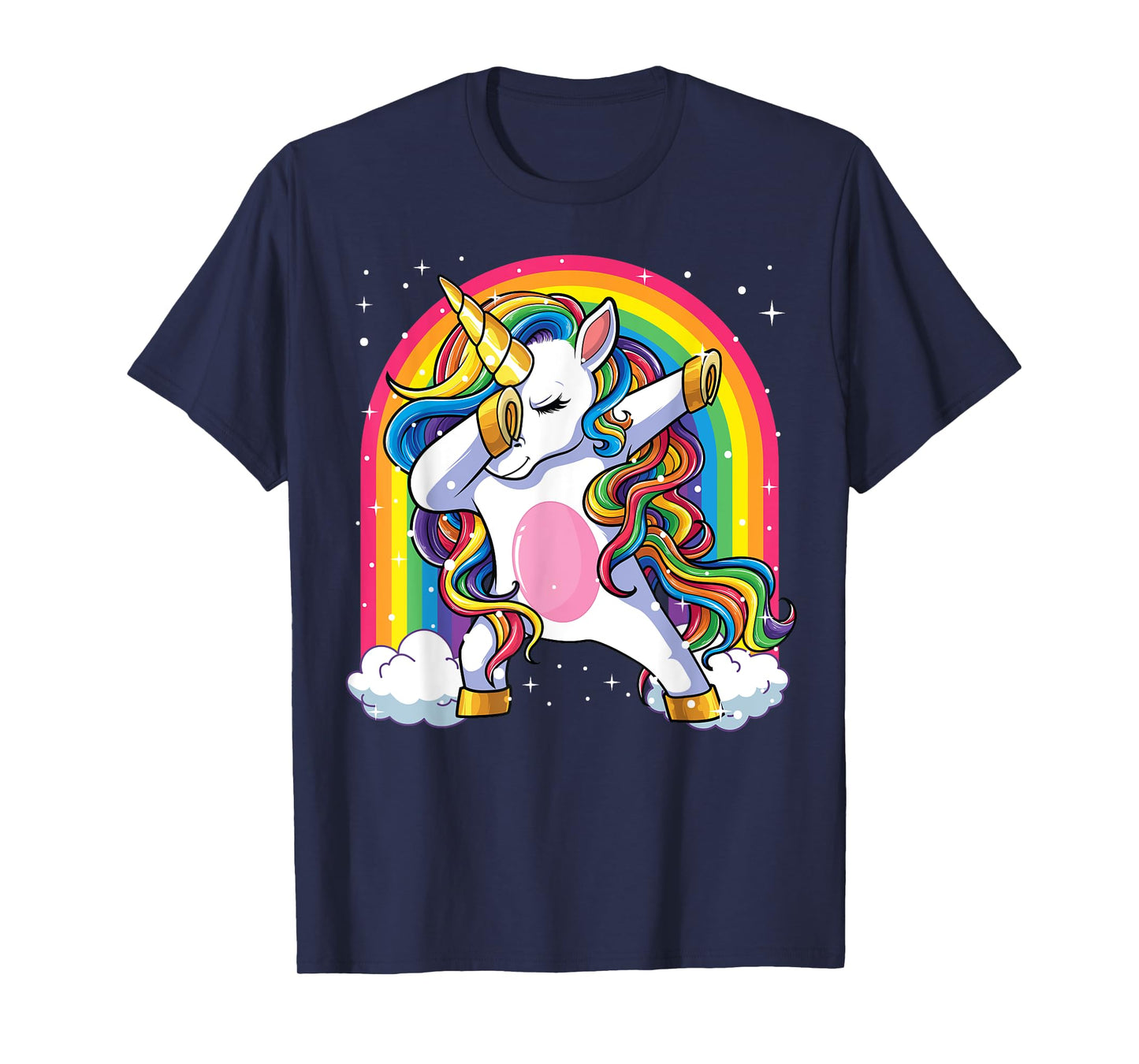 Dabbing Unicorn Shirt Girls Kids Unicorns Women Rainbow T-Shirt