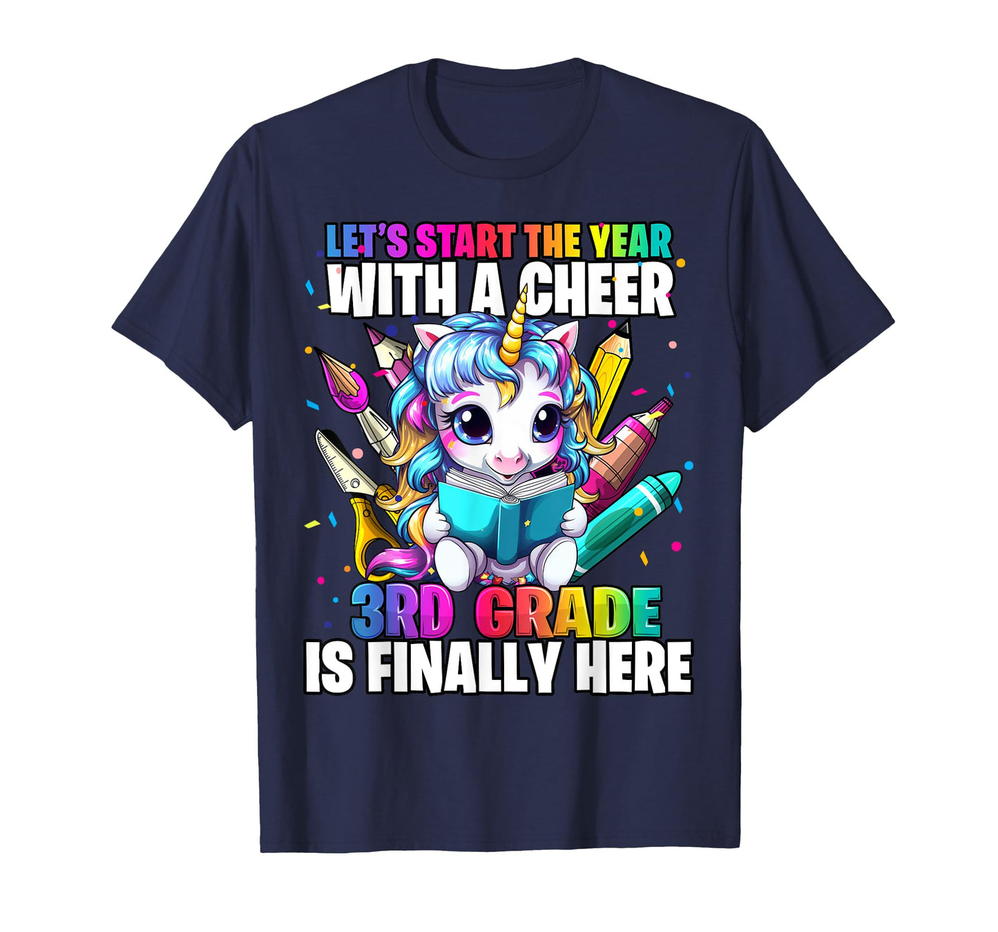 Unicorn 3rd Grade Back to School First Day of School Girls T-Shirt