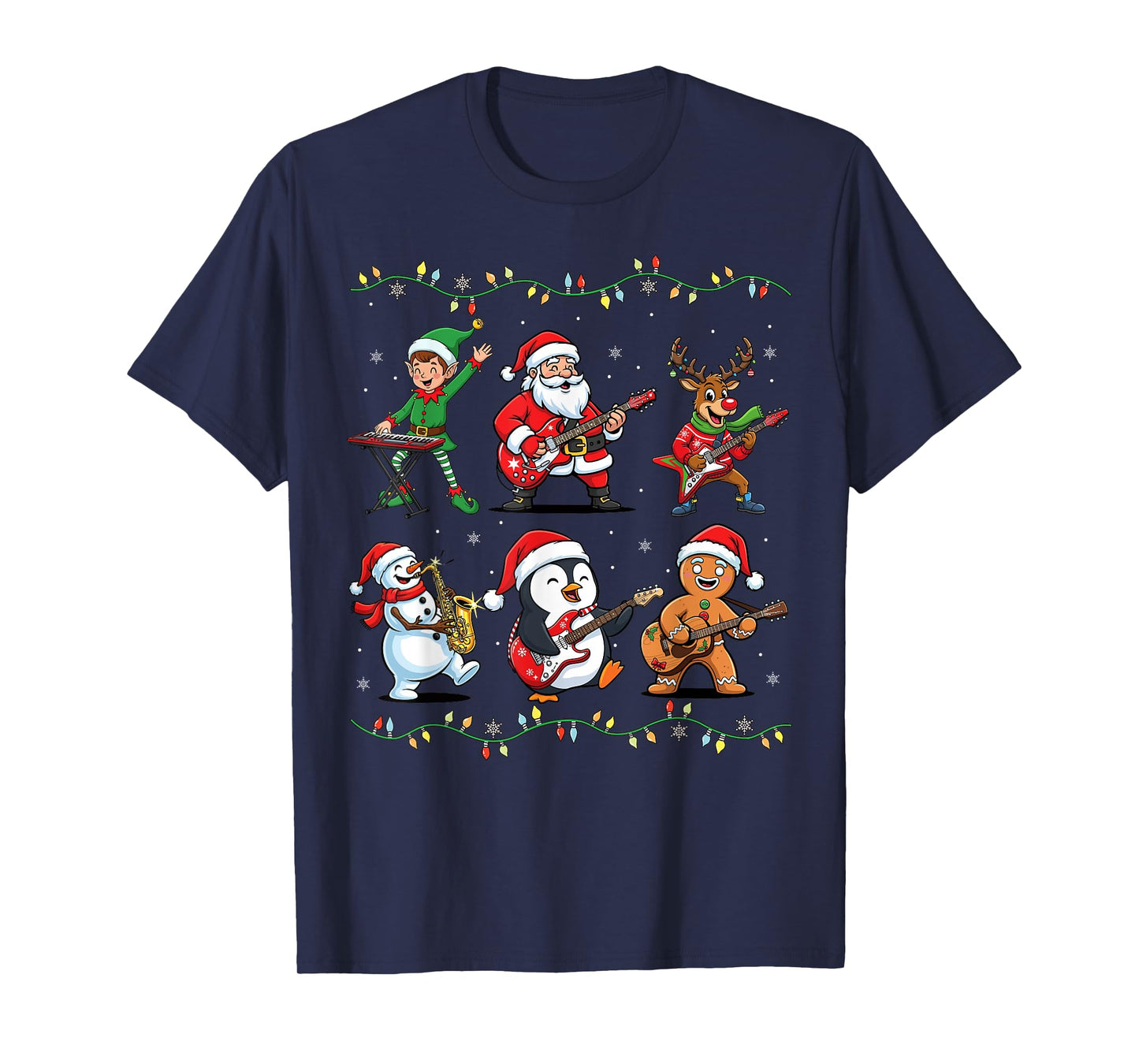 Christmas Shirts for Women Men Funny Xmas Santa Music T-Shirt