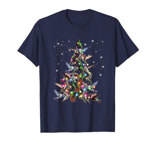 Hummingbird Christmas Tree- Funny Birds Xmas Decorations T-Shirt