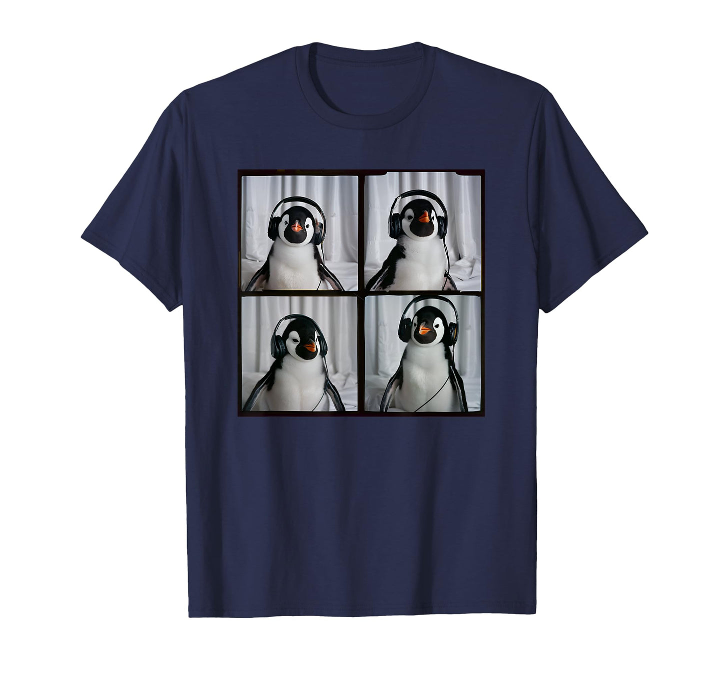 Penguin With Headphones Autism Sensory Zoo Penguin Lover T-Shirt