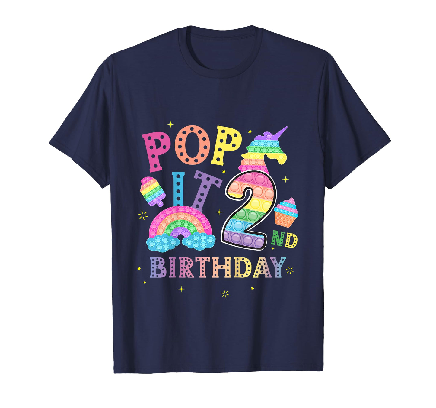 2nd birthday pop 2 year popping party for girls pop it T-Shirt