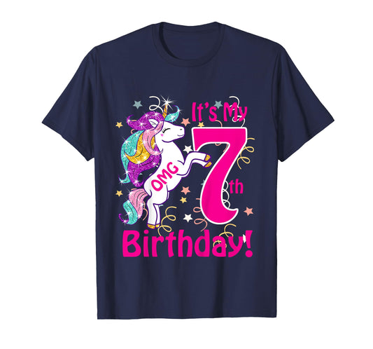OMG It's My 7th Birthday Girls Unicorn (7 years old) outfit T-Shirt
